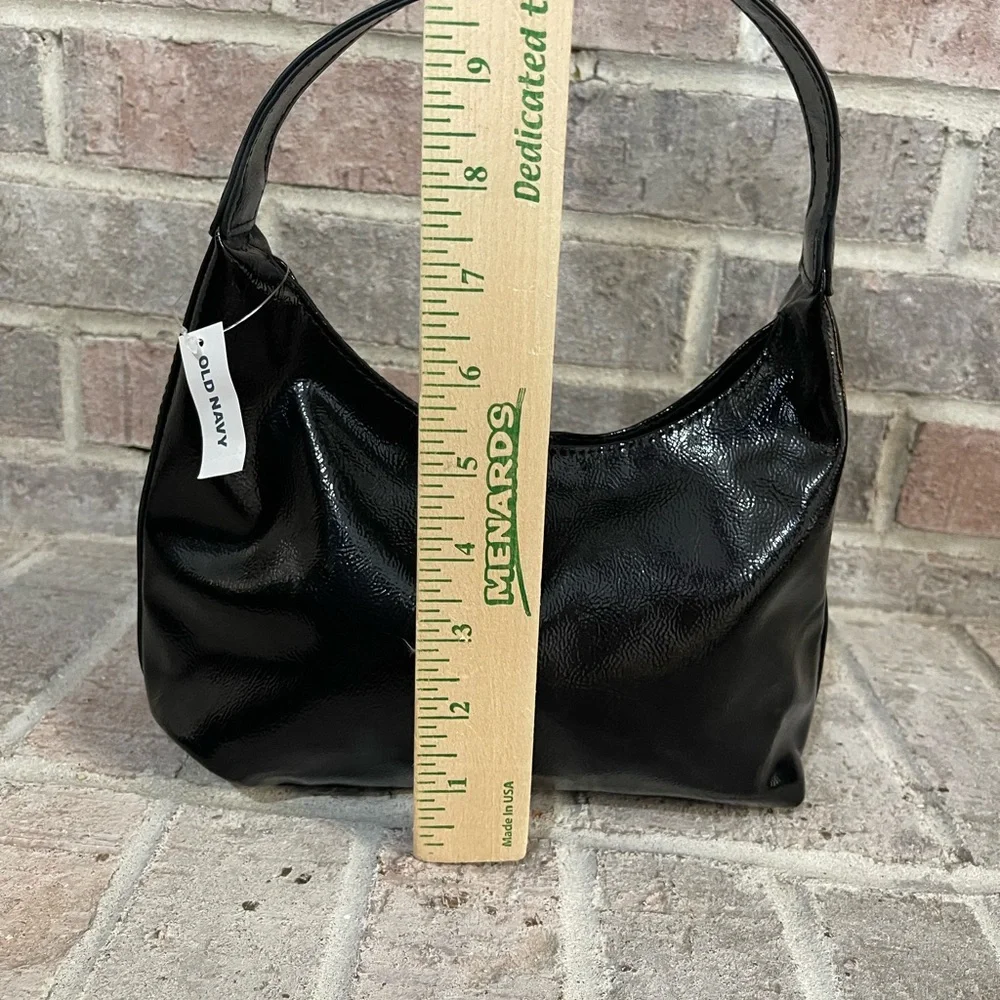 Old Navy Glossy Black Hobo Bag - Picture 3 of 7